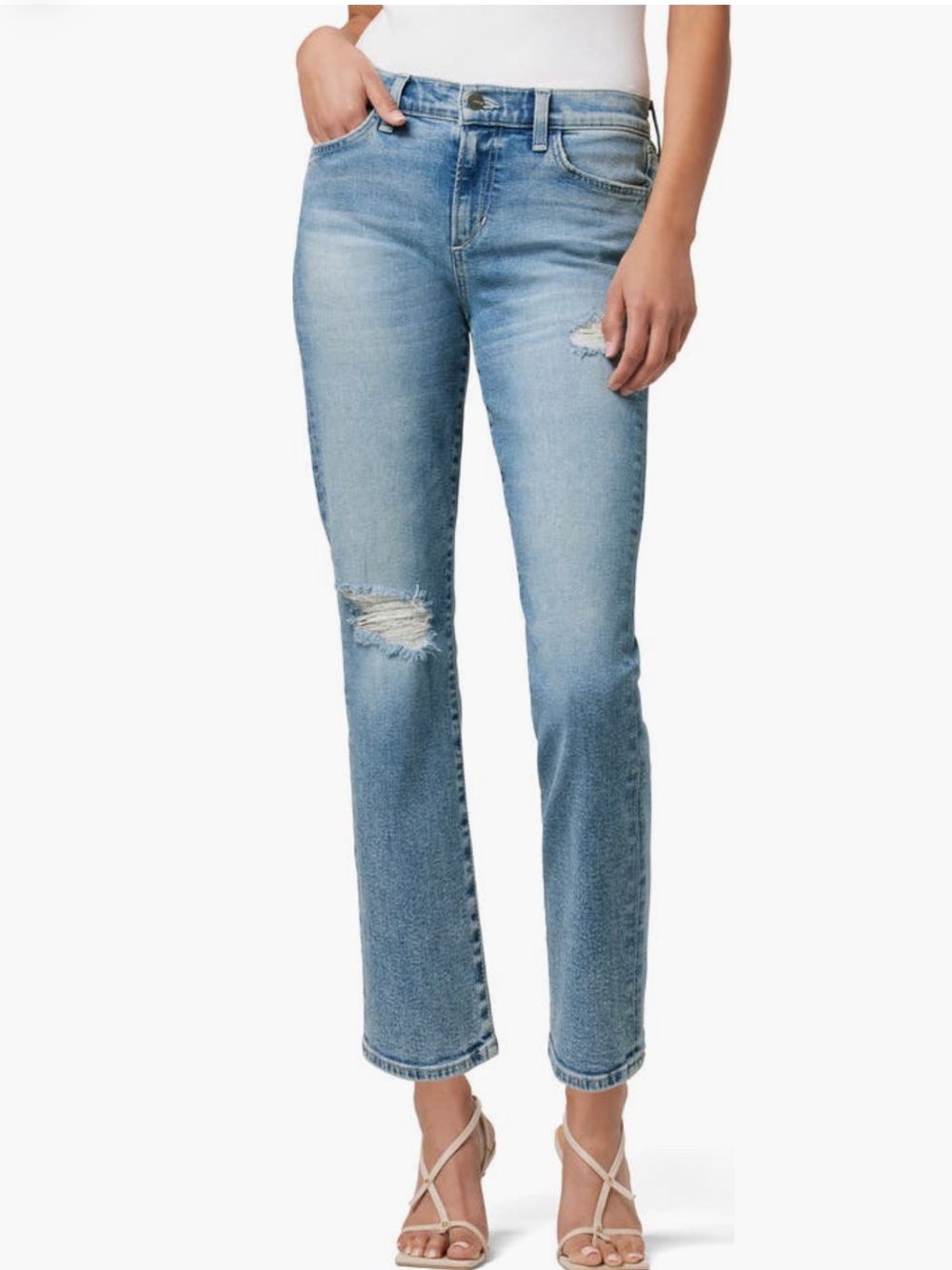 Joe's Jeans The Lara Mid-Rise Cigarette Crop Fairway Destruct Size 29 Good Cond